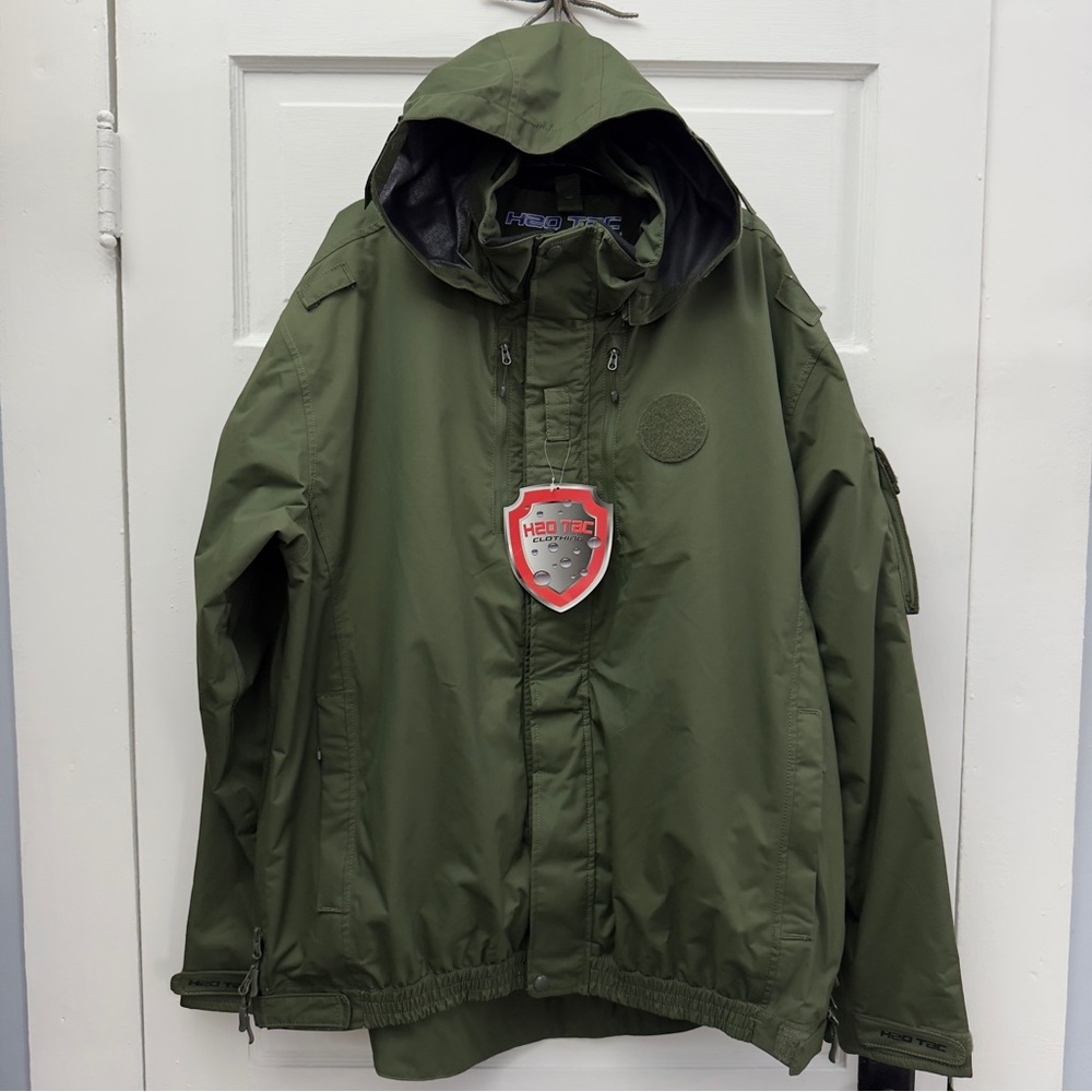 Waterproof Tactical Jacket H2O Tac Men’s L Green NWT - Picture 1 of 16